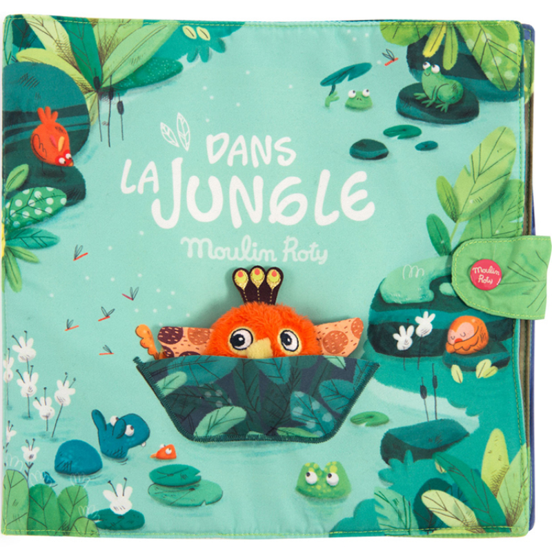 Grand livre bébé d'activités Dans la Jungle (Moulin Roty) - Image 1