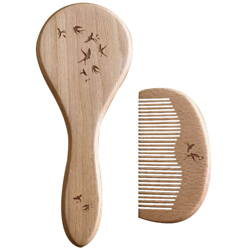 Ensemble brosse et peigne bébé hirondelles (Zakuw) - Image 1