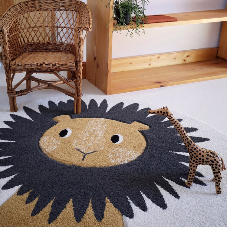 Tapis rond lion Jaggo (120 cm) (Nattiot) - Image 3