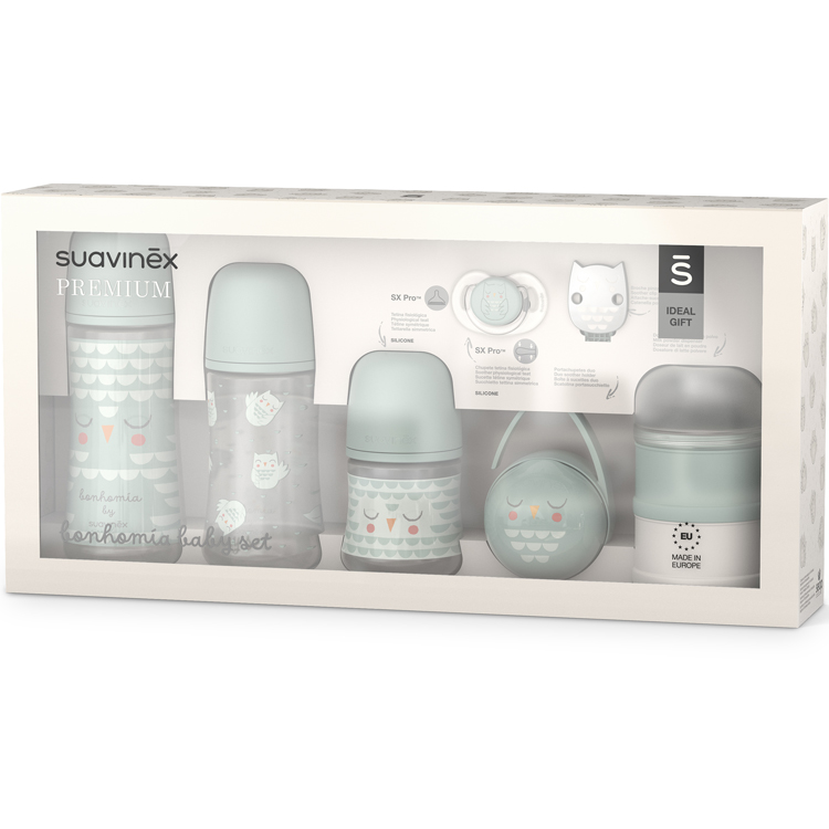 Coffret cadeau naissance Premium Bonhomia vert d'eau (7 pièces) (Suavinex) - Couverture