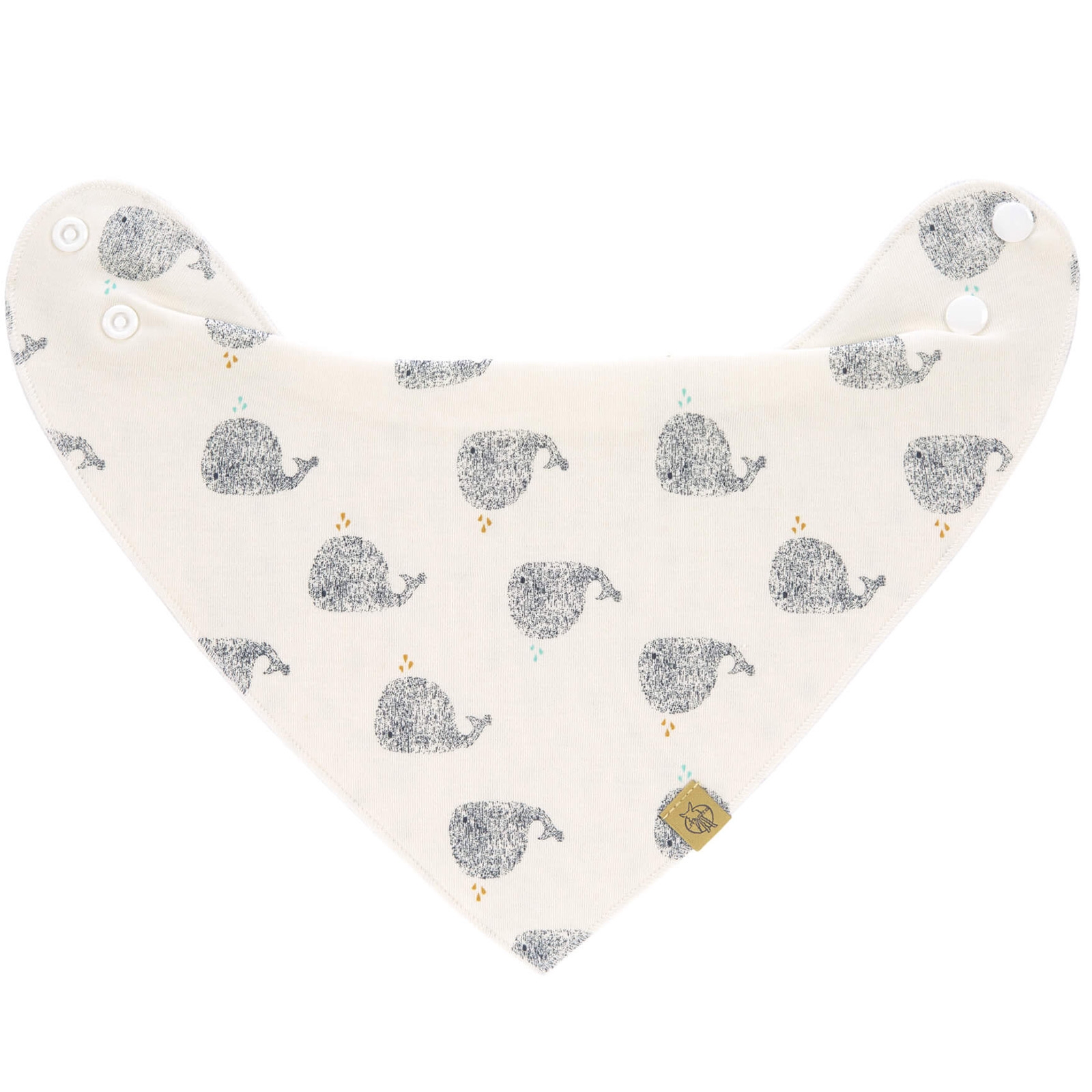 Bavoir bandana en coton bio baleine Little Water (Lässig) - Image 1