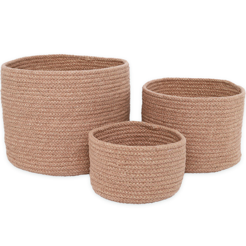 Lot de 3 paniers de rangement Ilse amande (Nattiot) - Image 1