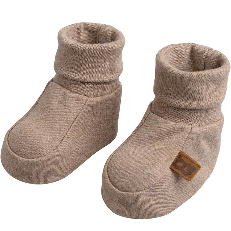 Chaussons bébé en coton bio Melange Clay (0-3 mois) (Baby's Only) - Image 1