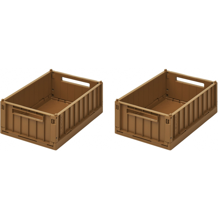 Lot de 2 petites caisses de rangement Weston S Golden caramel (Liewood) - Image 1