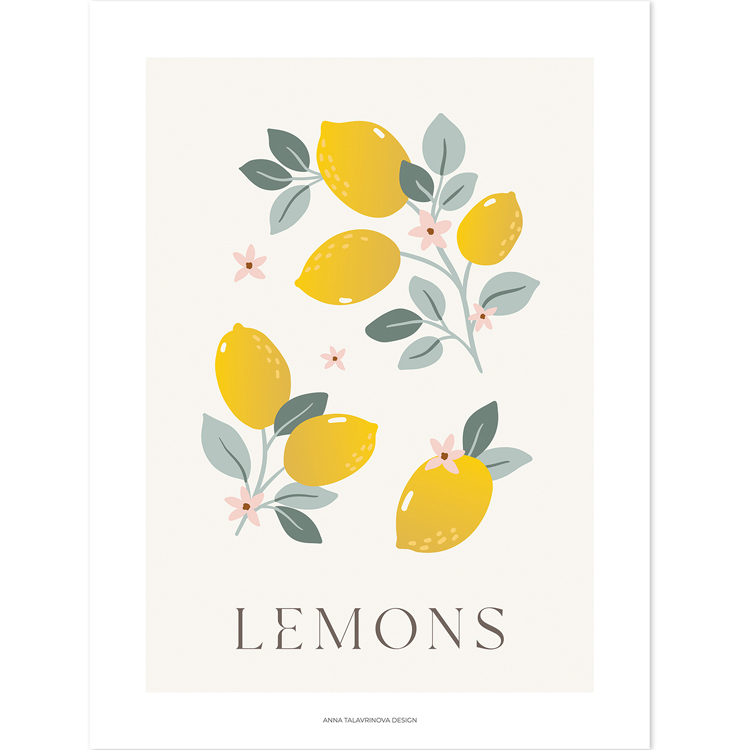 Affiche citrons Lemons (30 x 40 cm) (Lilipinso) - Couverture