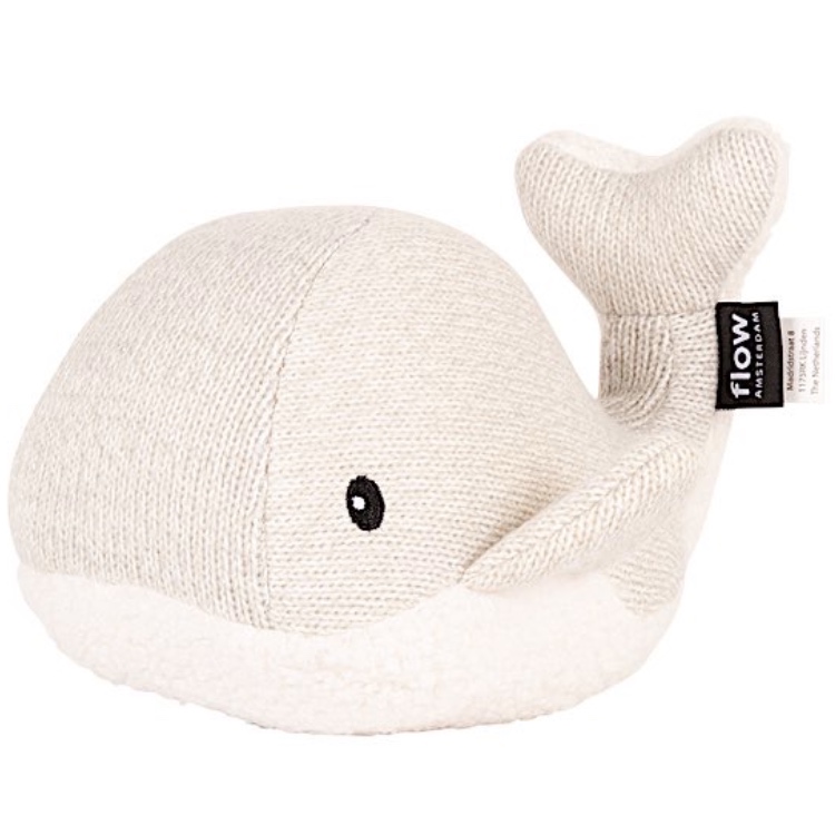 Peluche bruit blanc baleine Moby grise (21 cm) (FLOW) - Couverture