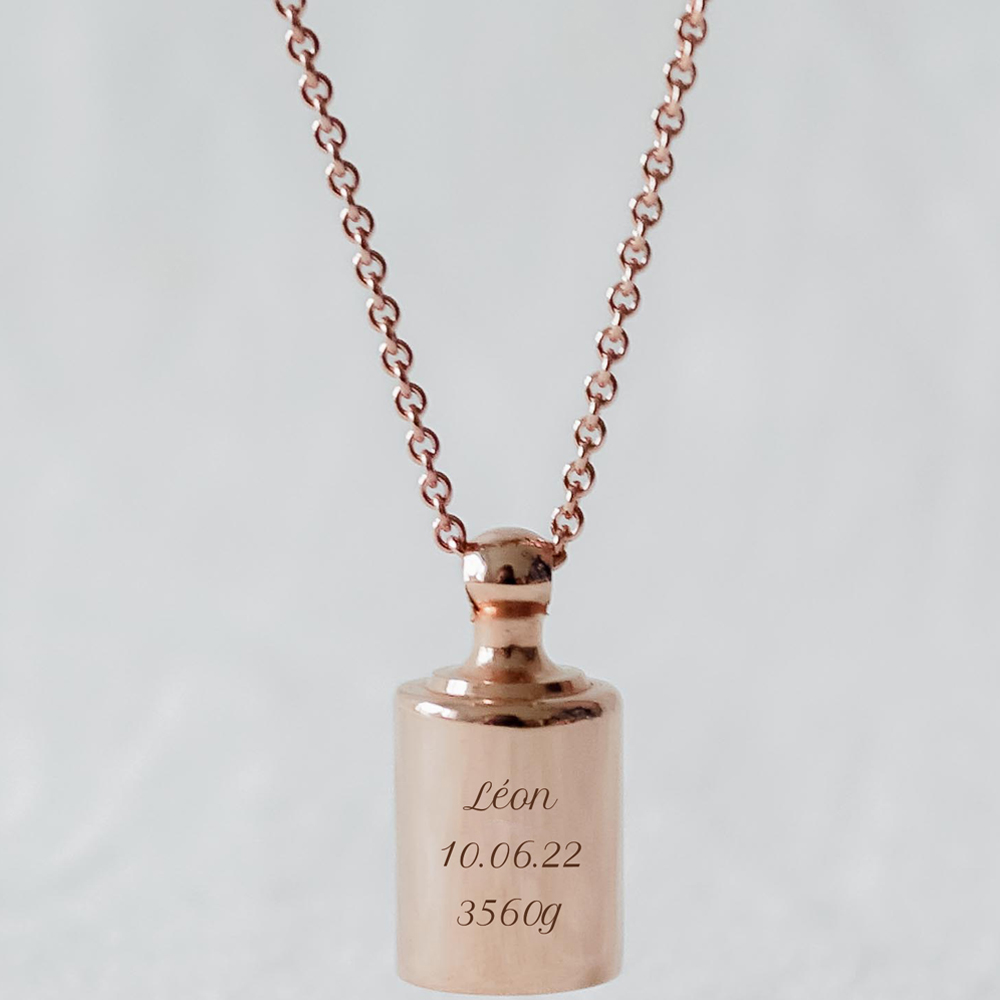 Collier personnalisable plaqué or rose (Mon Petit Poids) - Image 1