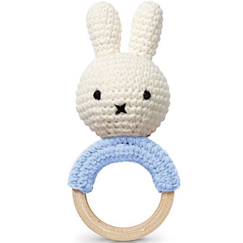 Hochet anneau de dentition Miffy bleu pastel (Just Dutch) - Couverture