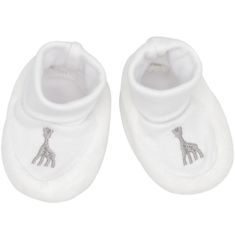 Chaussons de naissance blancs Sophie la girafe (0-1 mois) (Trois Kilos Sept) - Image 1