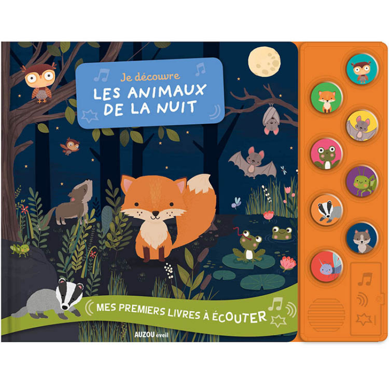 Livre sonore Je découvre les animaux de la nuit (Auzou Editions) - Image 1