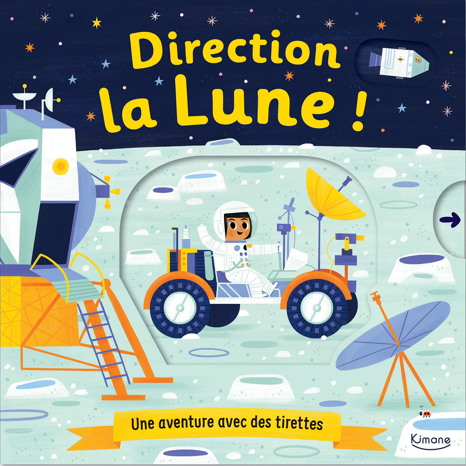 Livre à tirettes Direction la lune ! (Editions Kimane) - Image 1