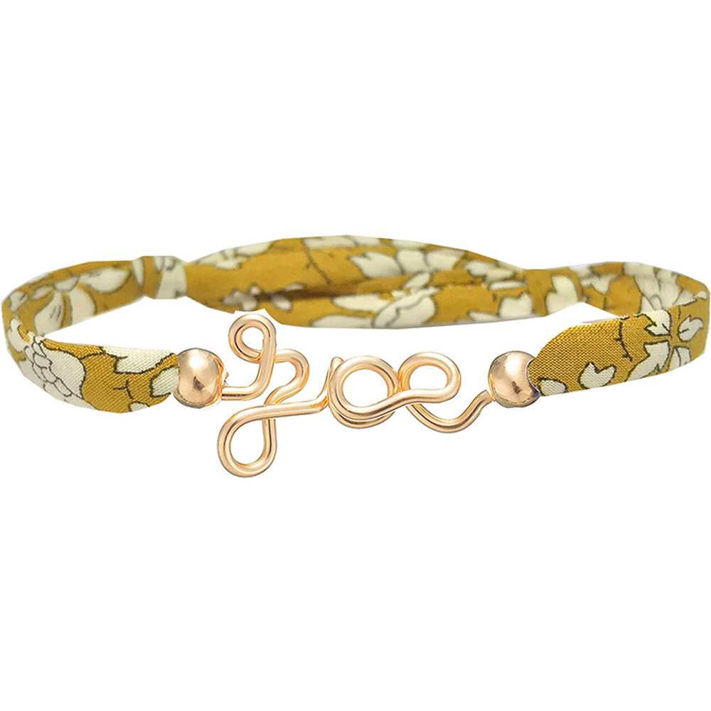 Bracelet cordon liberty Prénom goldfilled jaune (personnalisable) (Padam Padam) - Image 1