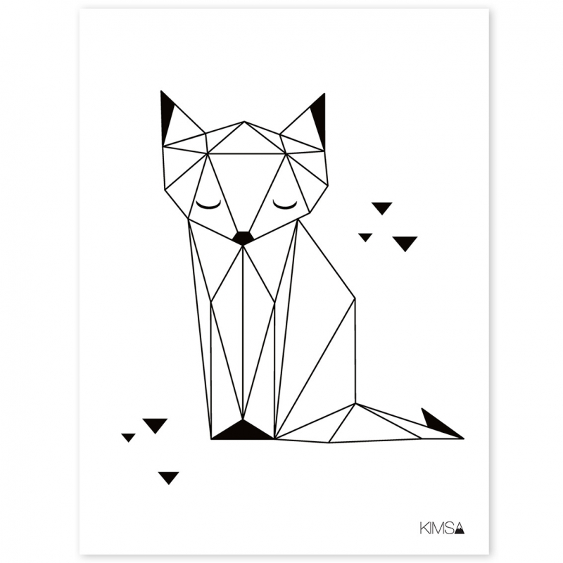 Affiche renard Origami play by Claudia Soria (30 x 40 cm) (Lilipinso) - Image 1