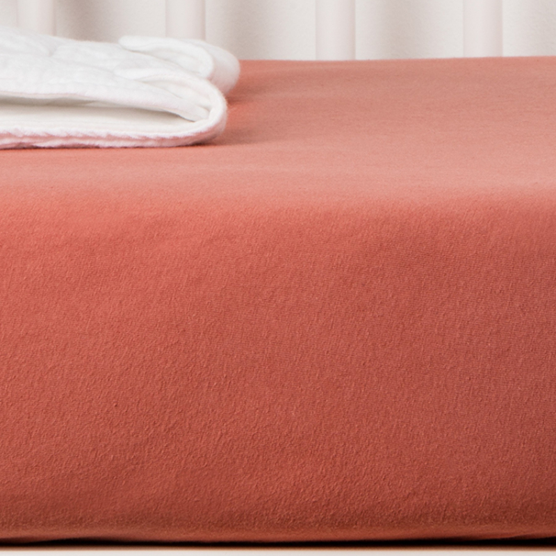 Drap housse en coton bio Terracotta (60 x 120 cm) (Kadolis) - Image 2