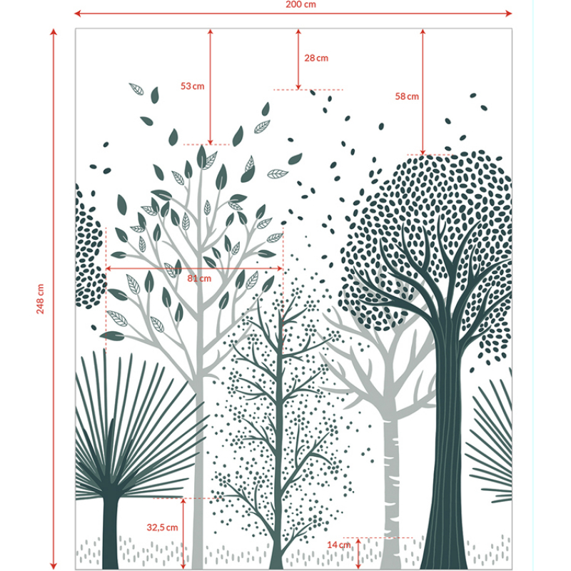 Papier peint intissé Forêt bleu M. Fox (10 m) (Lilipinso) - Image 4