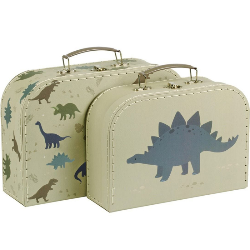 Lot de 2 valisettes de rangement Dinosaure (A Little Lovely Company) - Image 1