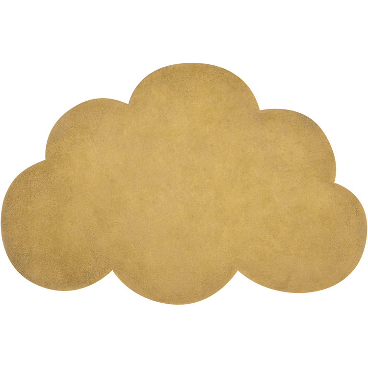 Tapis nuage en coton jaune moutarde (67 x 100 cm) (Lilipinso) - Image 1