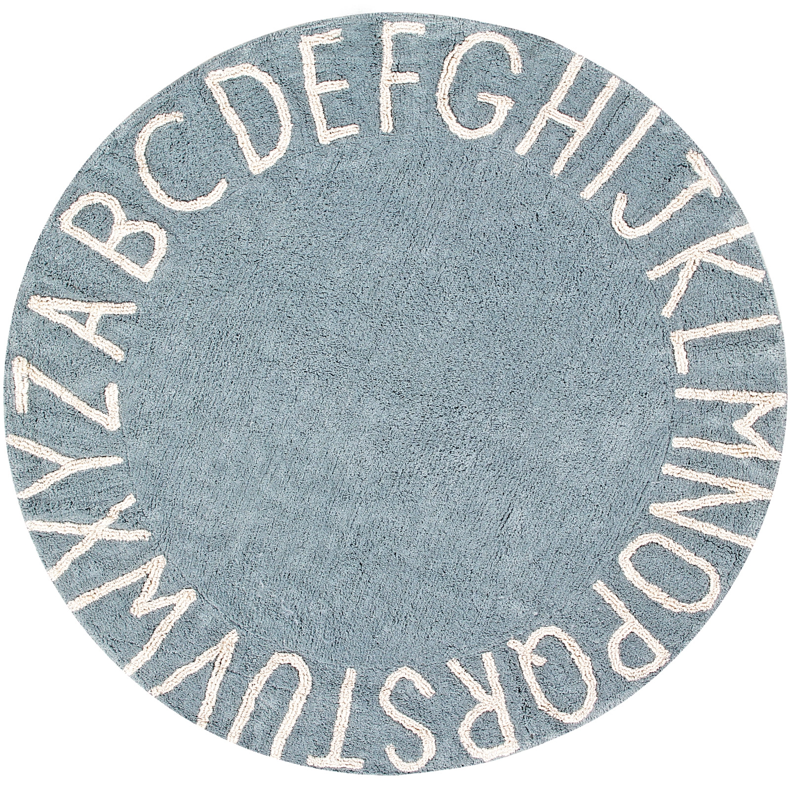 Tapis lavable rond ABC vintage bleu (150 cm) (Lorena Canals) - Image 1