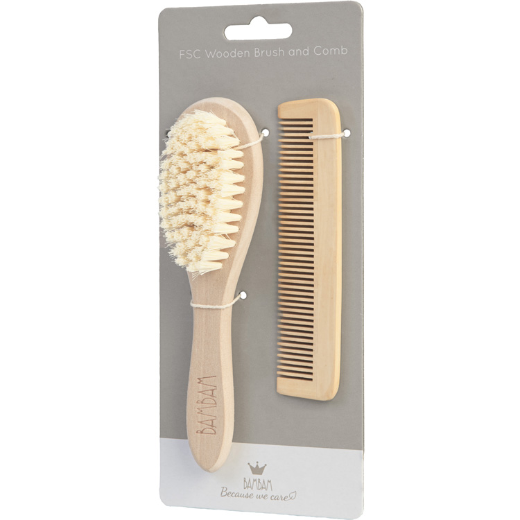 Peigne et brosse en bois (BAMBAM) - Image 1