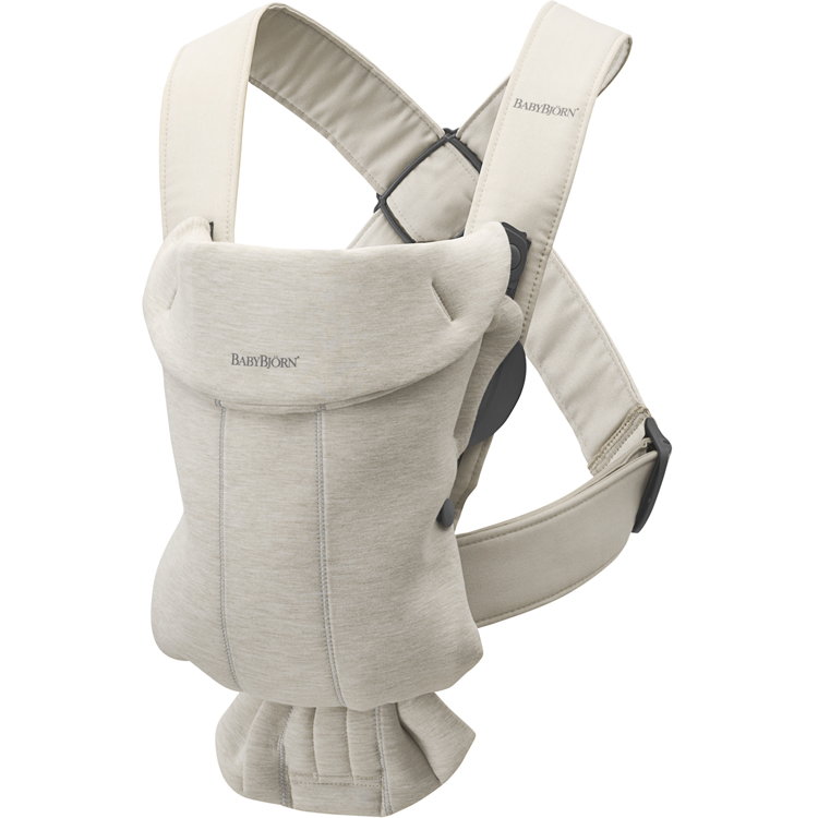 Porte-bébé Mini en jersey 3D beige clair (BabyBjörn) - Image 1