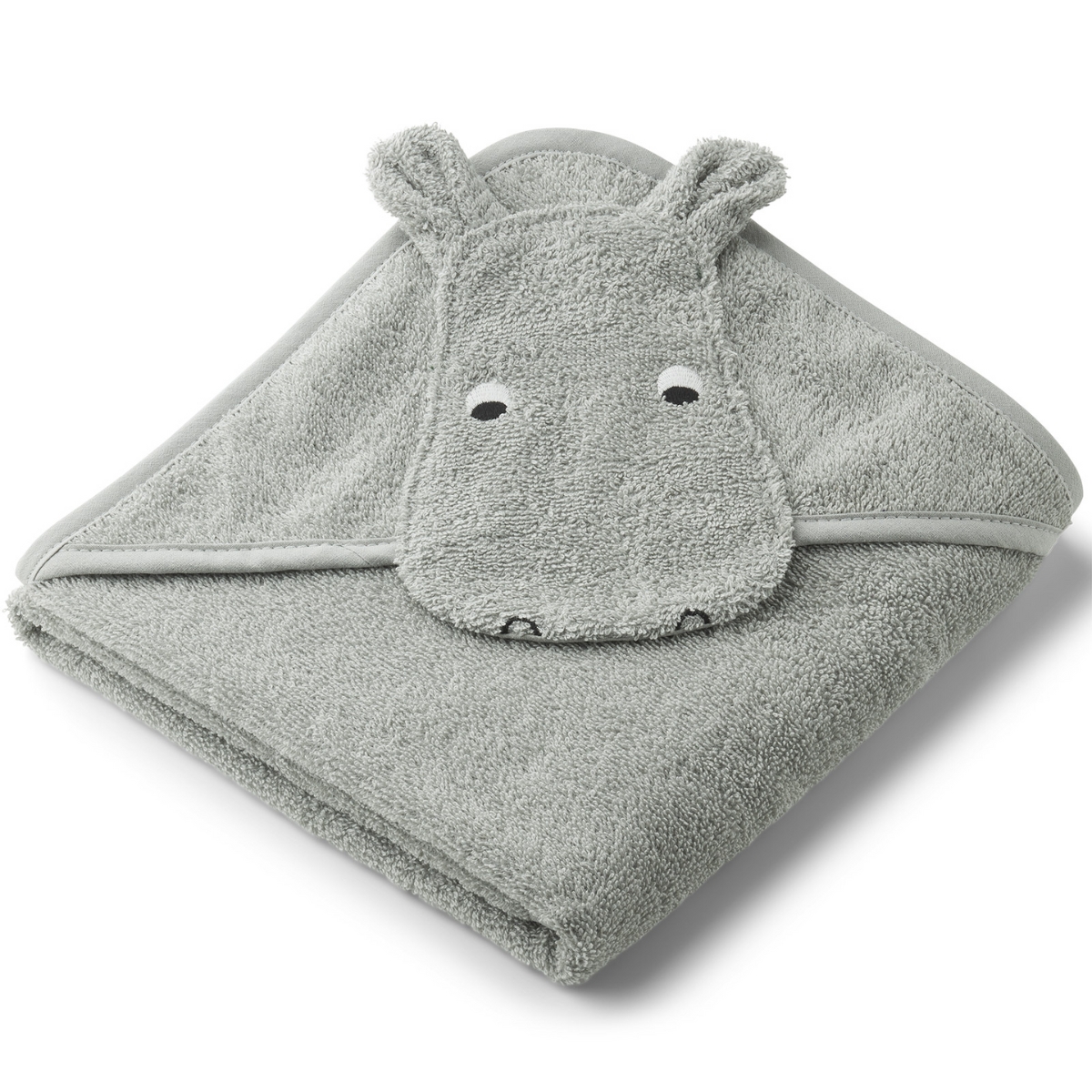 Cape de bain Albert hippo vert d'eau (70 x 70 cm) (Liewood) - Image 1