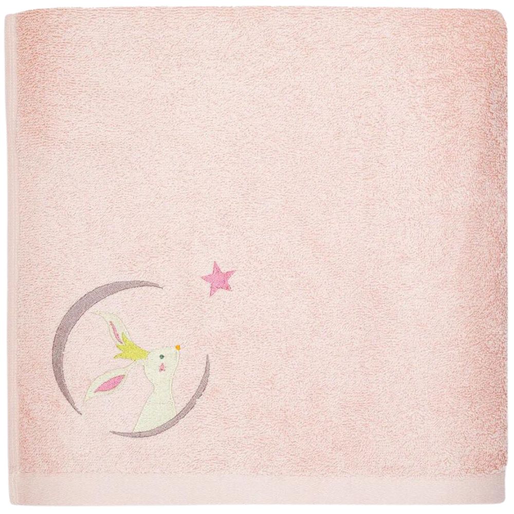 Serviette de bain rose lapin personnalisable (50 x 100 cm) (L'oiseau bateau) - Couverture