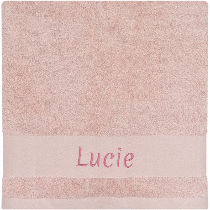 Serviette de bain rose lapin personnalisable (50 x 100 cm) (L'oiseau bateau) - Image 2