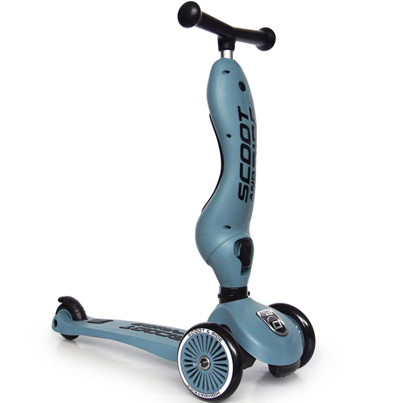 Porteur évolutif en trottinette Highwaykick 1 bleu acier (Scoot And Ride) - Image 2