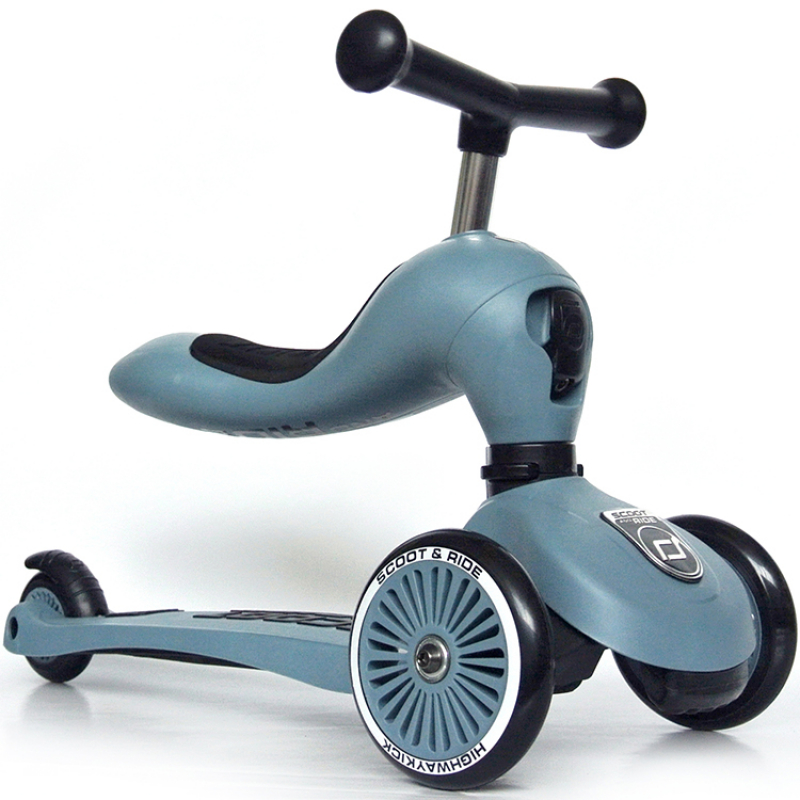 Porteur évolutif en trottinette Highwaykick 1 bleu acier (Scoot And Ride) - Image 3