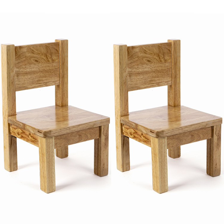 Lot de 2 chaises enfant en bois naturel (1-4 ans) (Pioupiou et Merveilles) - Image 1