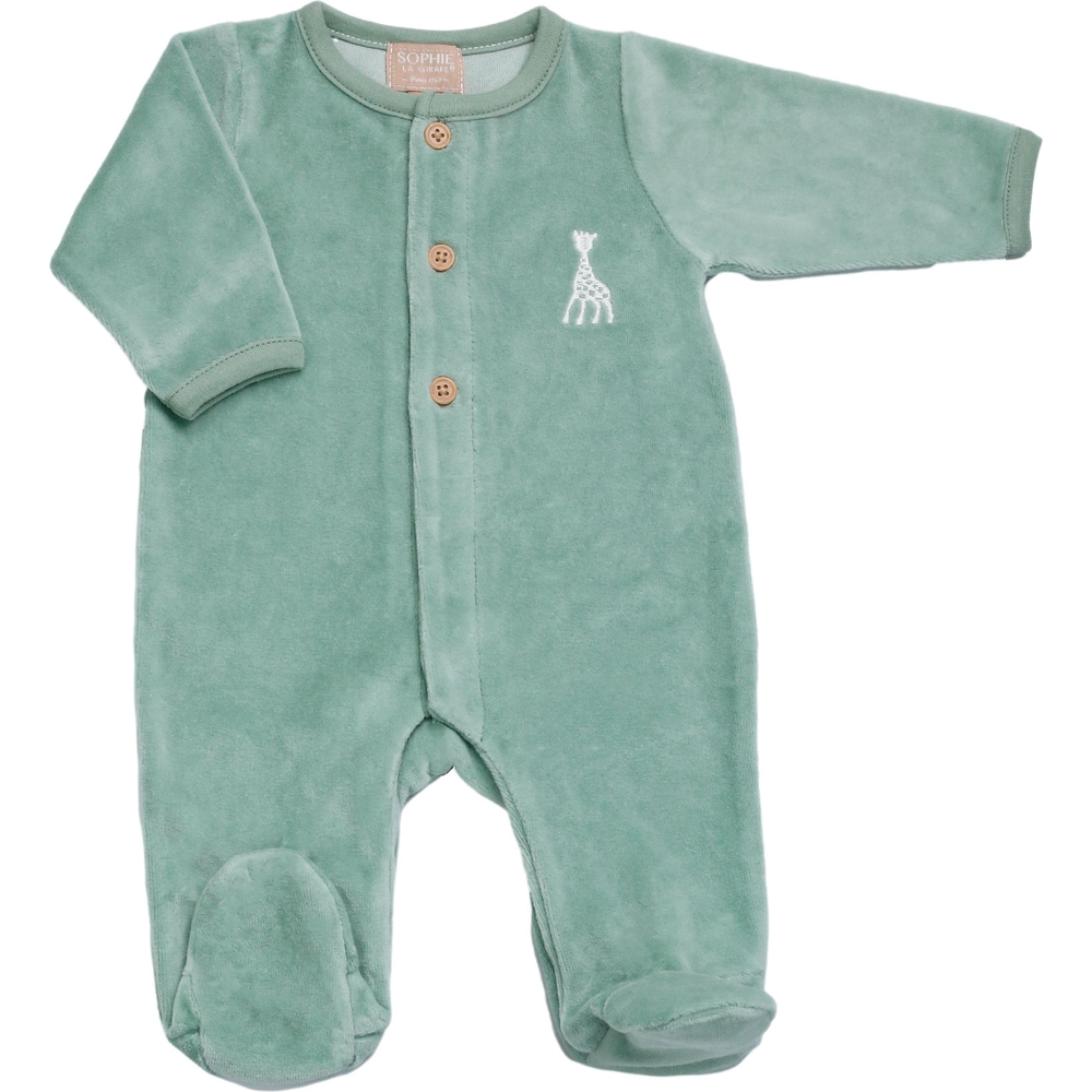 Pyjama en velours olive Sophie la girafe (3 mois) (Trois Kilos Sept) - Image 1