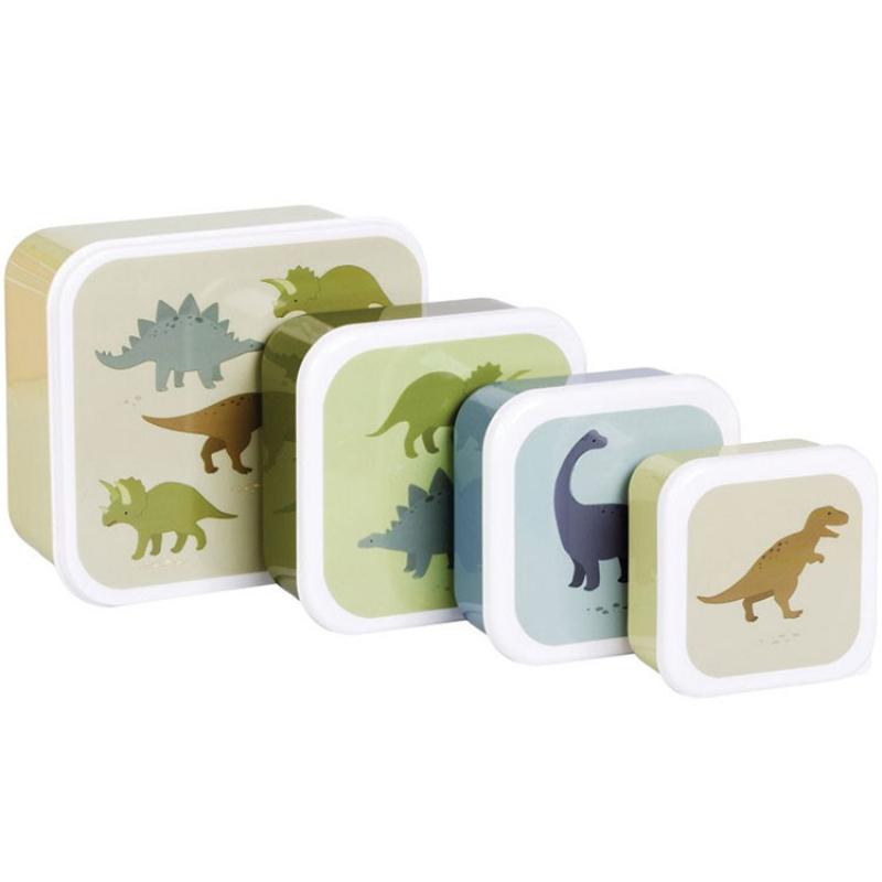 Lot de 4 boîtes à goûter Dinosaure (A Little Lovely Company) - Image 1