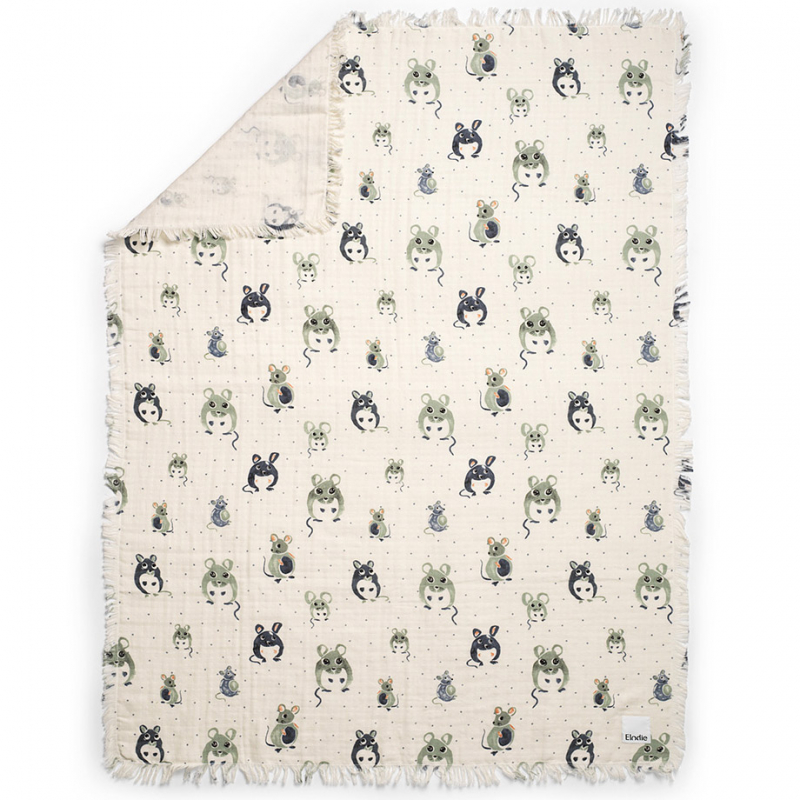 Couverture en coton froissé souris Forest Mouse (75 x 100 cm) (Elodie Details) - Image 2